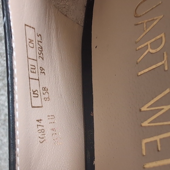 Stuart Weitzman Iridescent Black Patent Leather Women's Flats Shoes - Picture 8 of 9